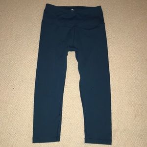 Teal Crop workout leggings by 90 Degrees